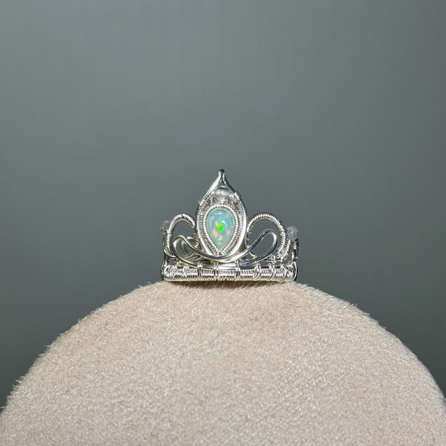 Handmade Mini Crown Ring (Open end adjust)- Wire Wrapped Jewelry