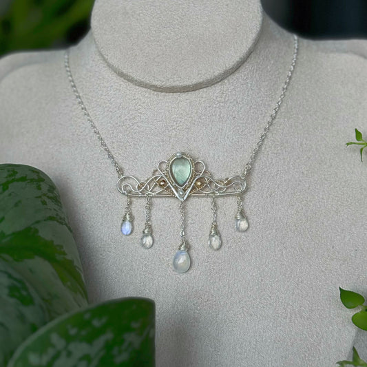 [Crown] Handmade Labradorite Necklace -  Wire Wrapped Jewelry