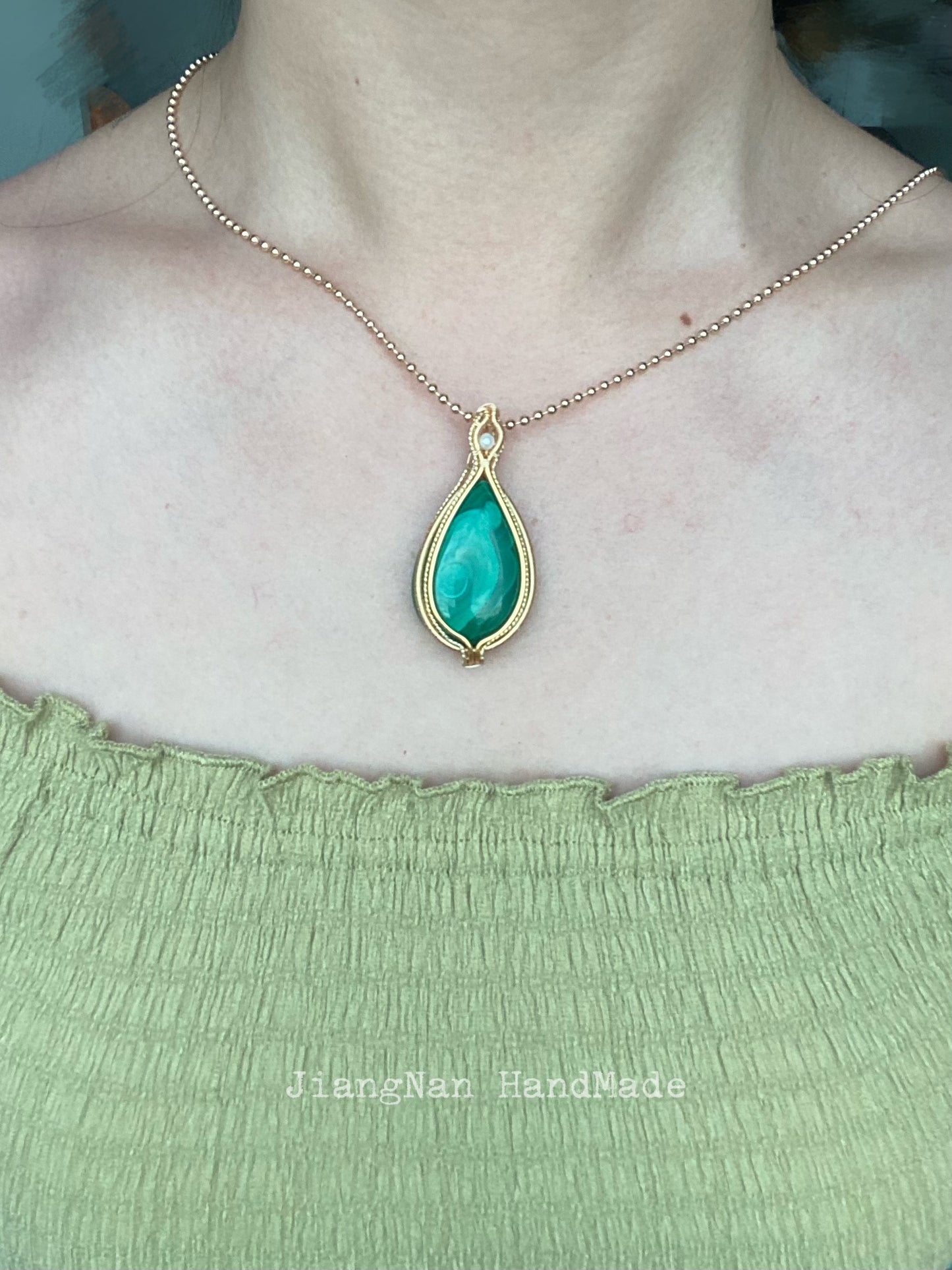 Handmade Turquoise Necklace - Wire Wrapped Jewelry