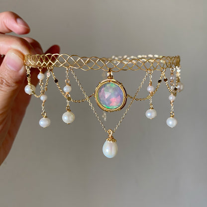 Handmade Aurora Opal Choker - Wire Wrapped Jewelry