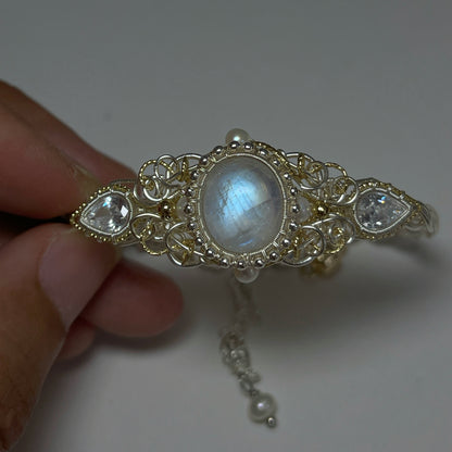 Handmade Moonstone Bracelet - Wire Wrapped Jewelry