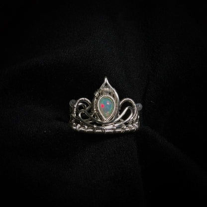 Handmade Mini Crown Ring (Open end adjust)- Wire Wrapped Jewelry