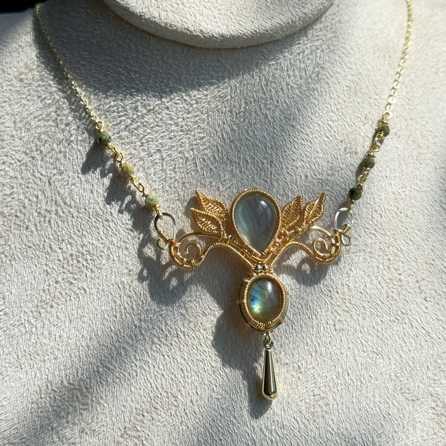 Handmade Labradorite Necklace - Wire Wrapped Jewelry