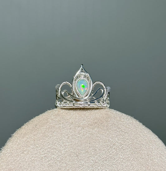 Handmade Mini Crown Ring (Open end adjust)- Wire Wrapped Jewelry