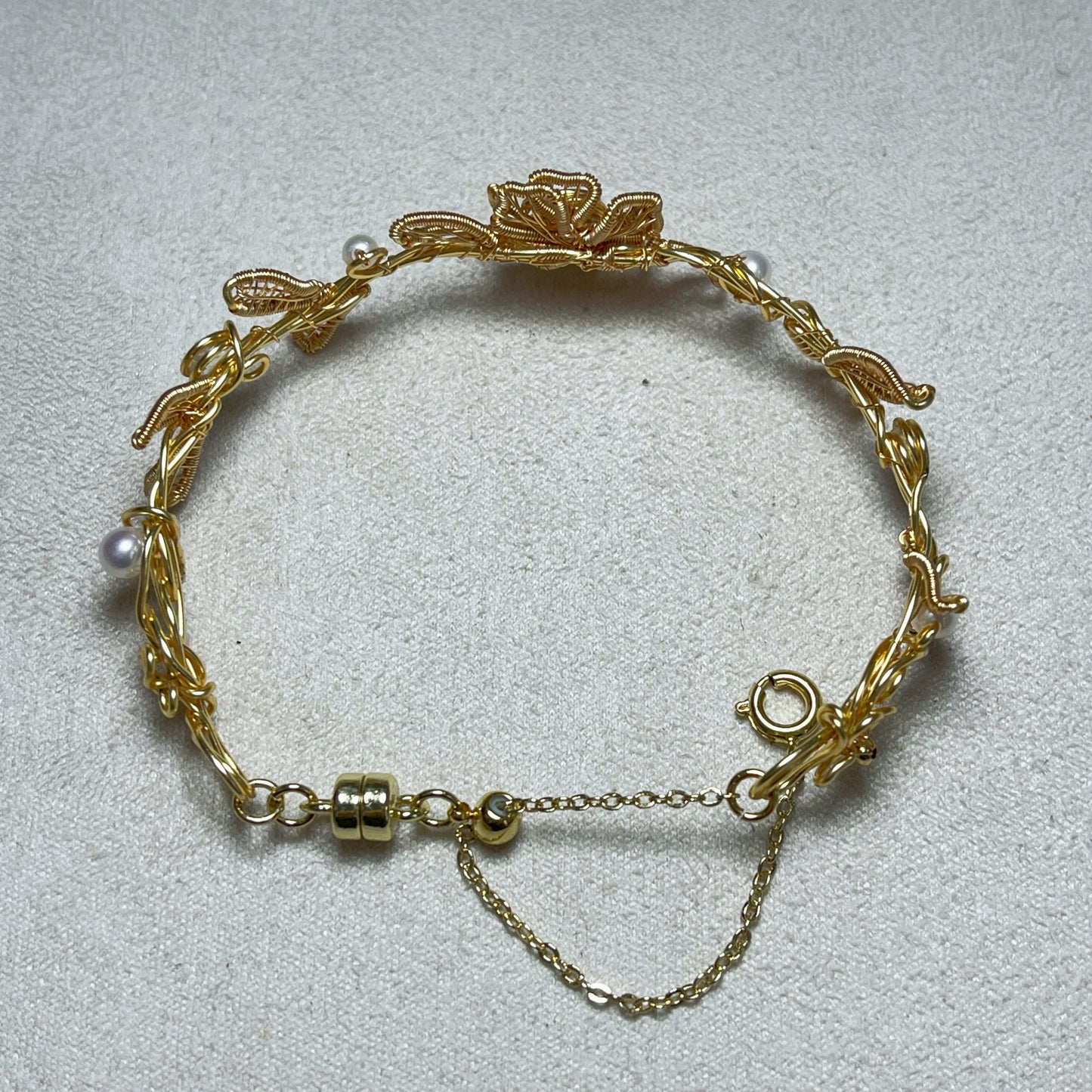 Handmade Flower Bracelet - Wire Wrapped Jewelry