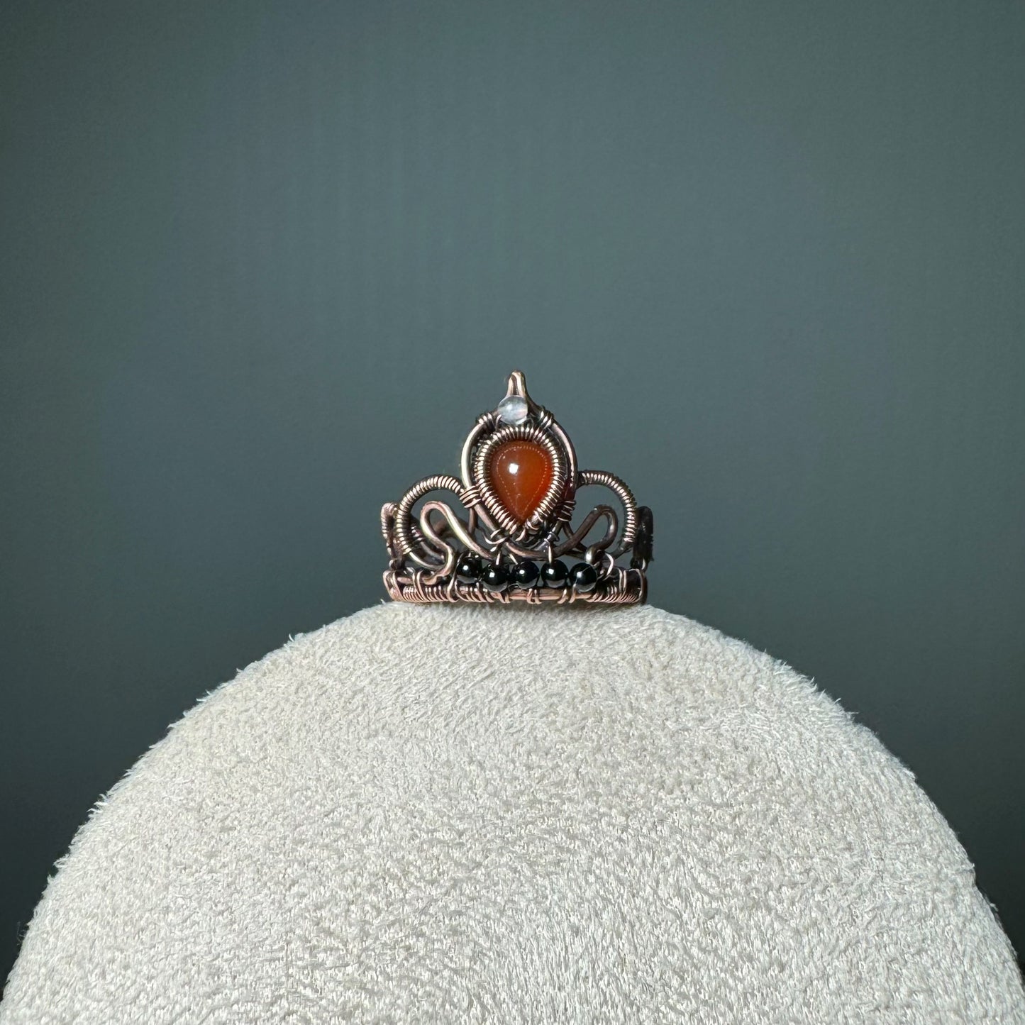 Handmade Mini Crown Ring (Open end adjust)- Wire Wrapped Jewelry