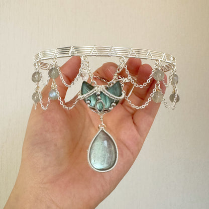 Handmade Labradorite Choker - Wire Wrapped Jewelry