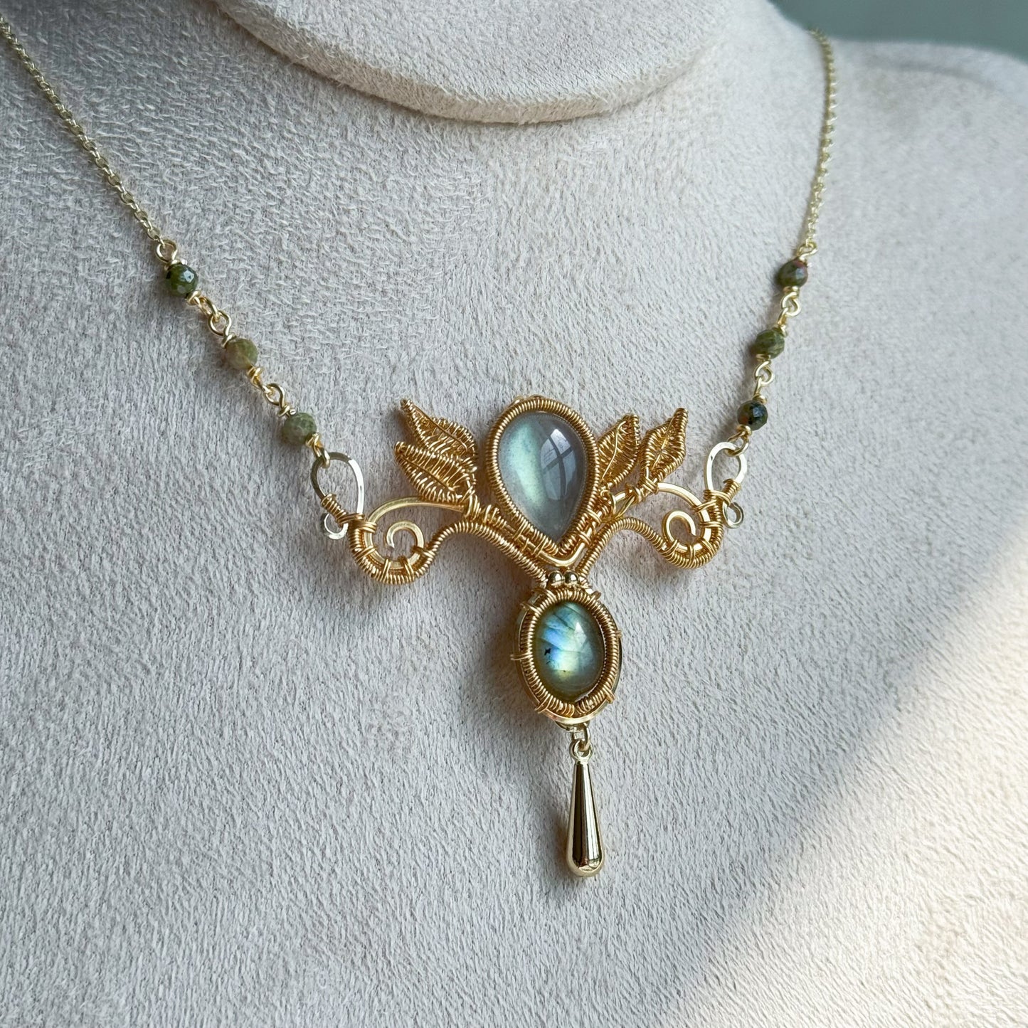 Handmade Labradorite Necklace - Wire Wrapped Jewelry