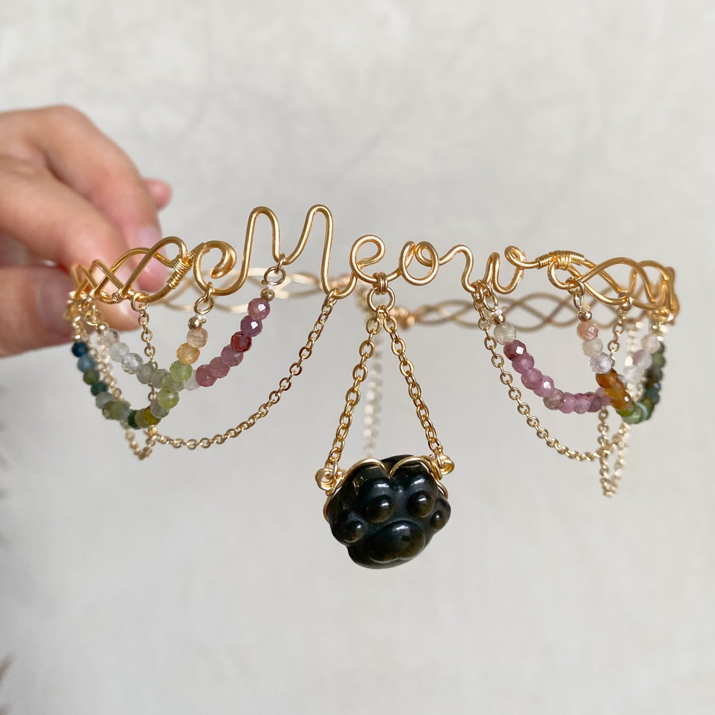 Handmade Meow Choker - Wire Wrapped Jewelry