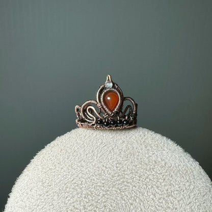 Handmade Mini Crown Ring (Open end adjust)- Wire Wrapped Jewelry