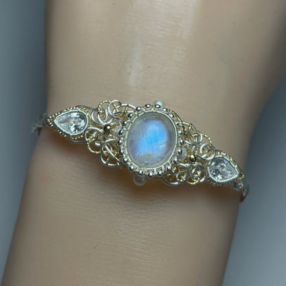 Handmade Moonstone Bracelet - Wire Wrapped Jewelry