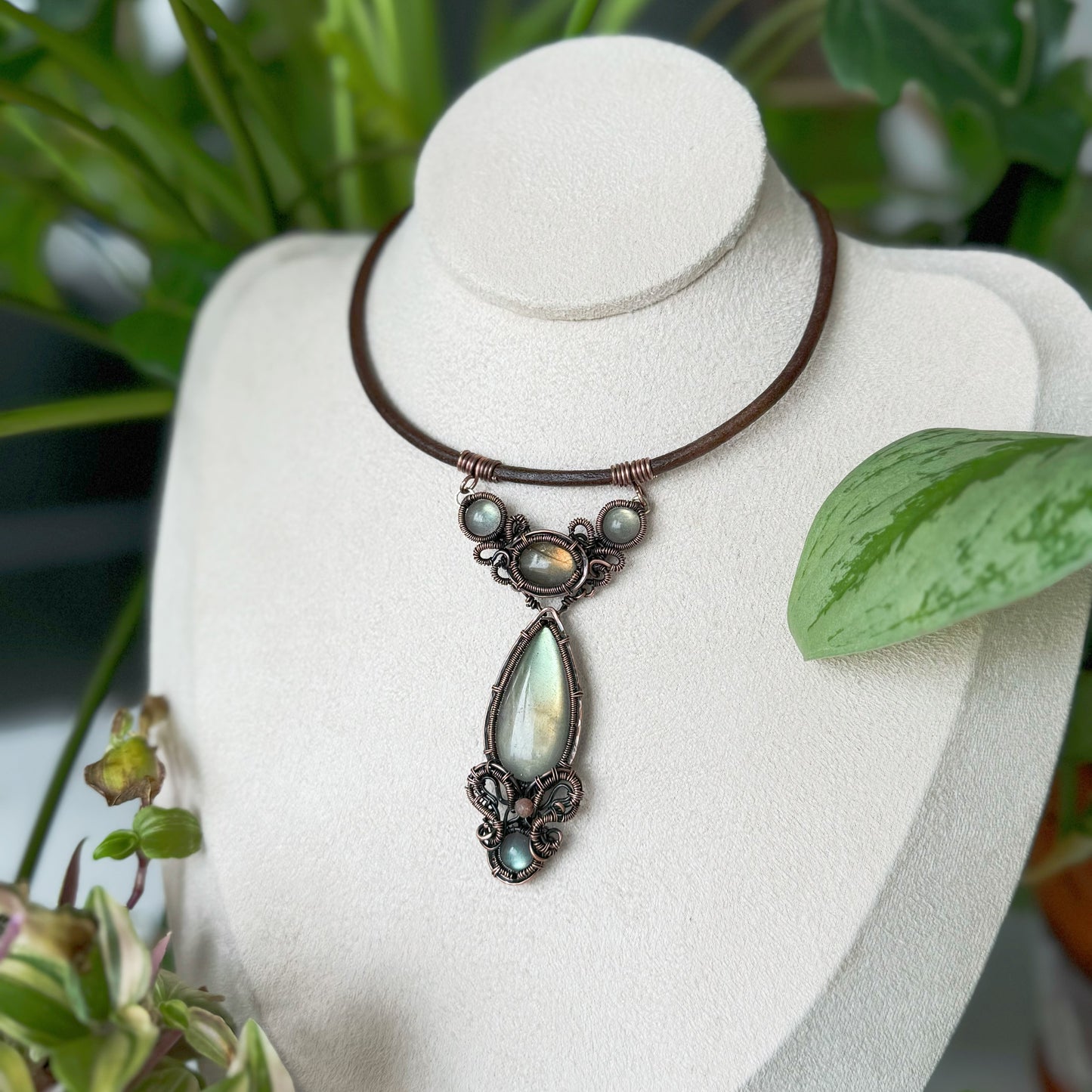 Handmade Labradorite Necklace - Wire Wrapped Jewelry