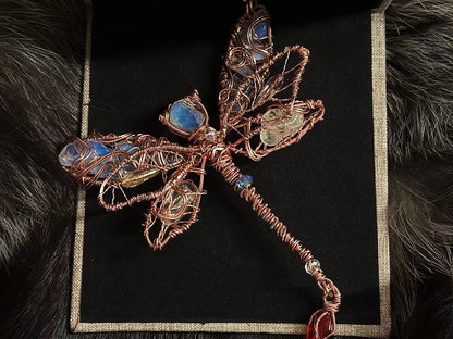 Handmade Dragonfly Necklace - Wire Wrapped Jewelry