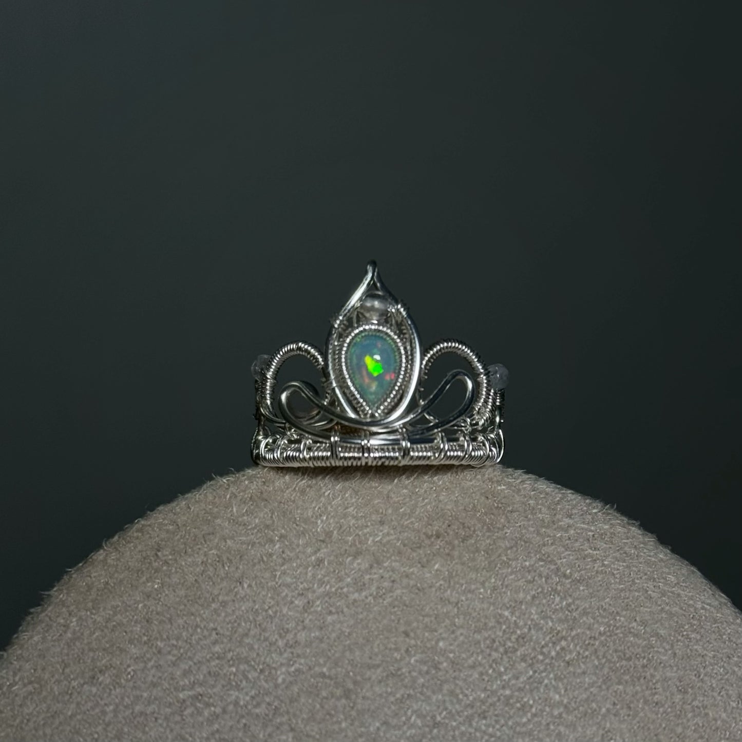 Handmade Mini Crown Ring (Open end adjust)- Wire Wrapped Jewelry