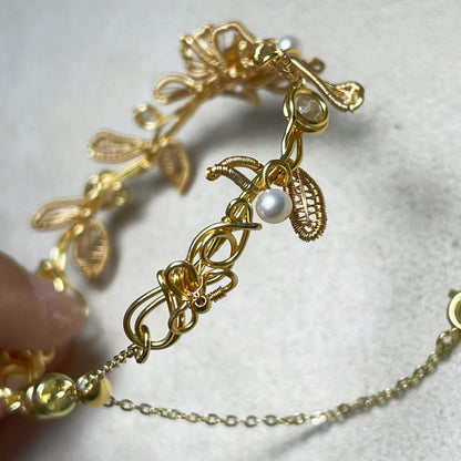 Handmade Flower Bracelet - Wire Wrapped Jewelry