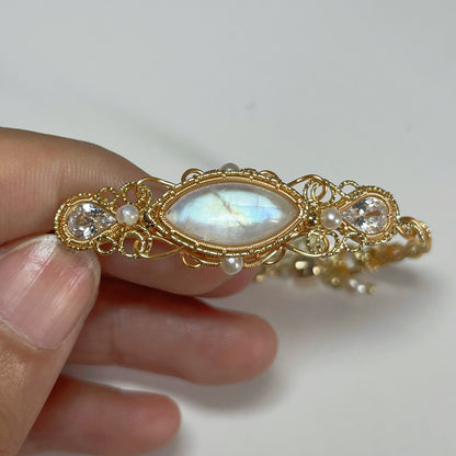 Handmade Moonstone Bracelet - Wire Wrapped Jewelry