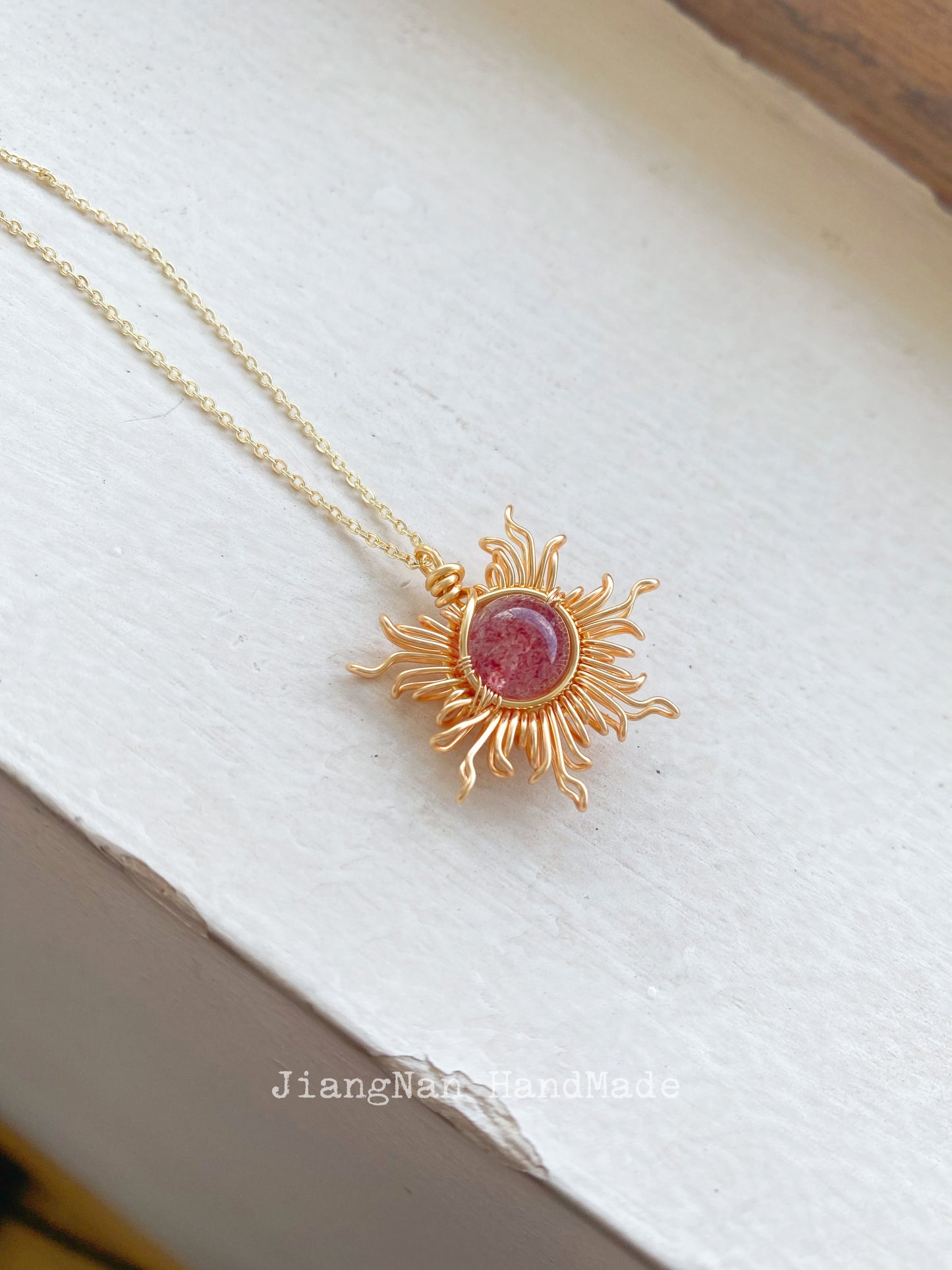 Handmade Magic Sun Necklace -  Wire Wrapped Jewelry
