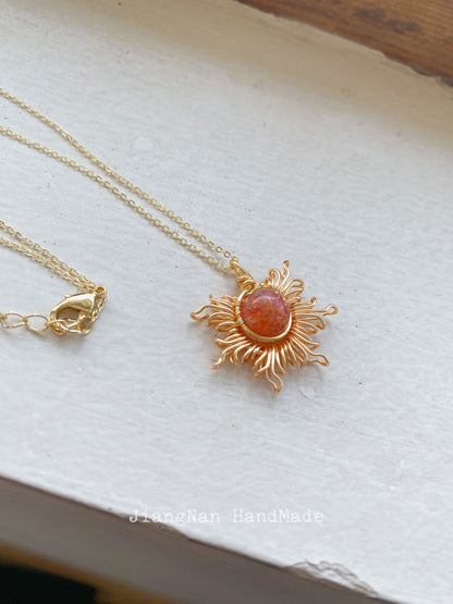 Handmade Magic Sun Necklace -  Wire Wrapped Jewelry